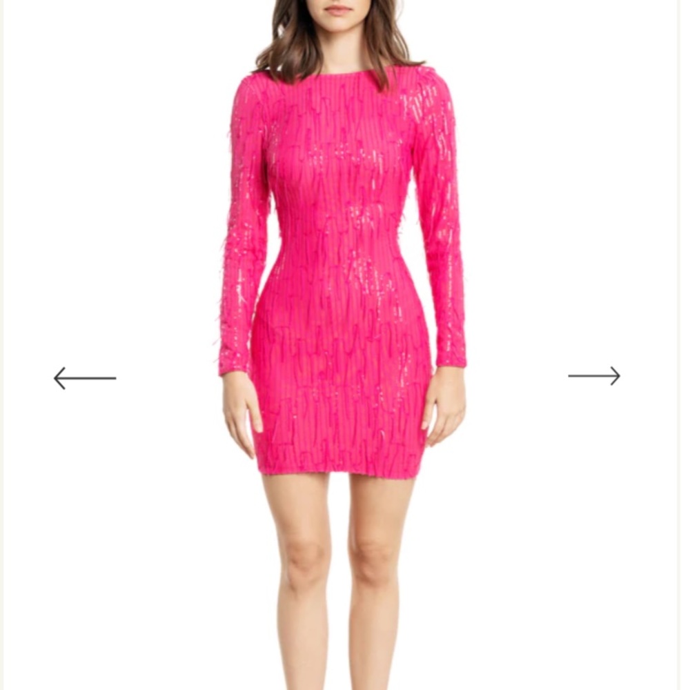 Dress The Population Lola Dress (Hot Pink)